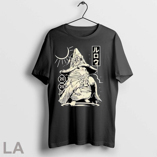 Original Rurouni Style Rabbit Samurai With Moon And Sun Graphic