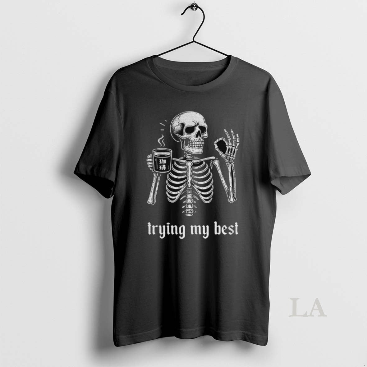 Original Skeleton Okey Trying His Best Meme T-Shirts, Hoodie, Sweatshirt | WearSparks.com