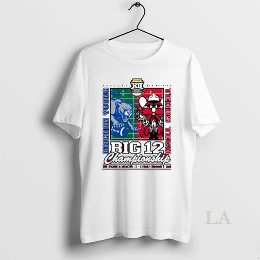 Original Texas Tech Vs Byu Cougars 2025 Big 12 Football Championship Mascot Matchup T-Shirts, Hoodie, Sweatshirt