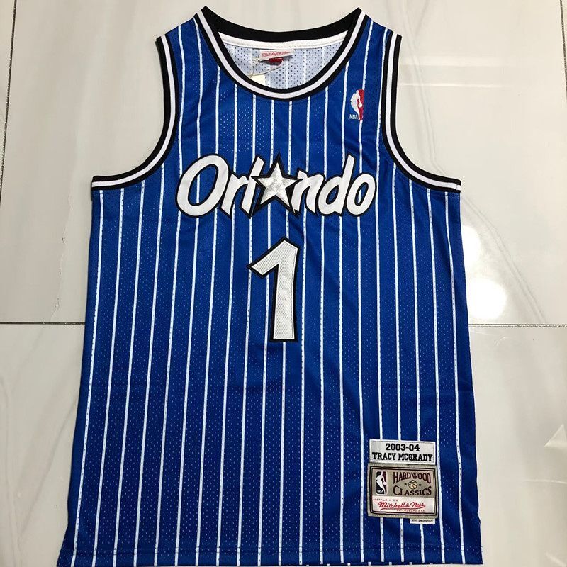 Orlando Magics #1 tracy mcgrady 2003-04 authentic jersey blue Style 2