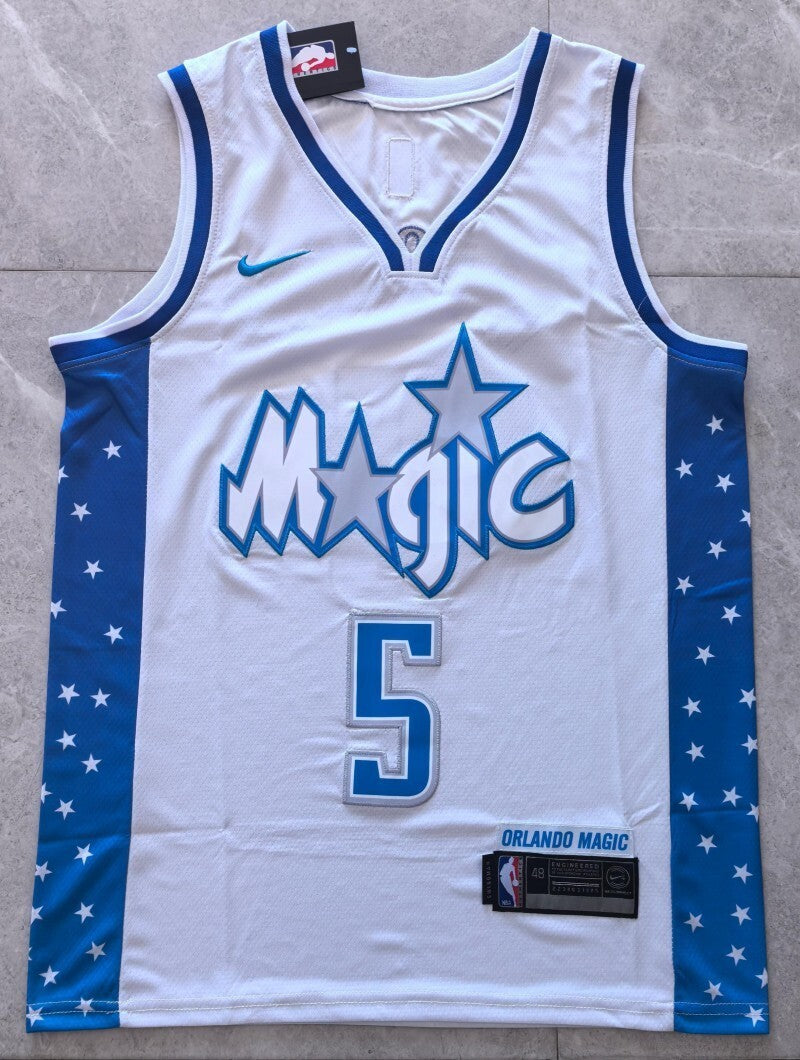 Orlando Magics #5 Paolo Banchero Magic 5# Paul City Edition White Jersey Style 2
