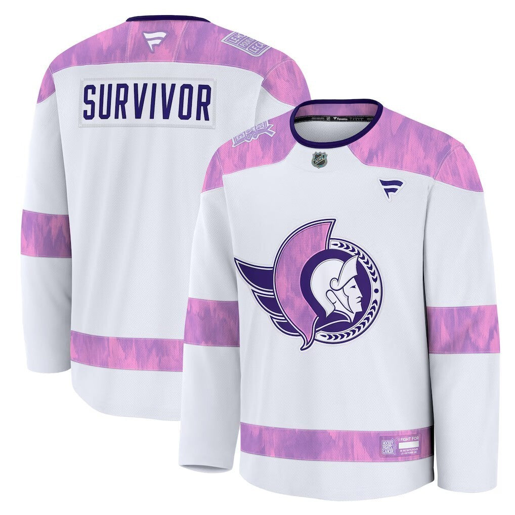 Ottawa Senators Fanatics Hockey Fights Cancer Practice Jersey - White