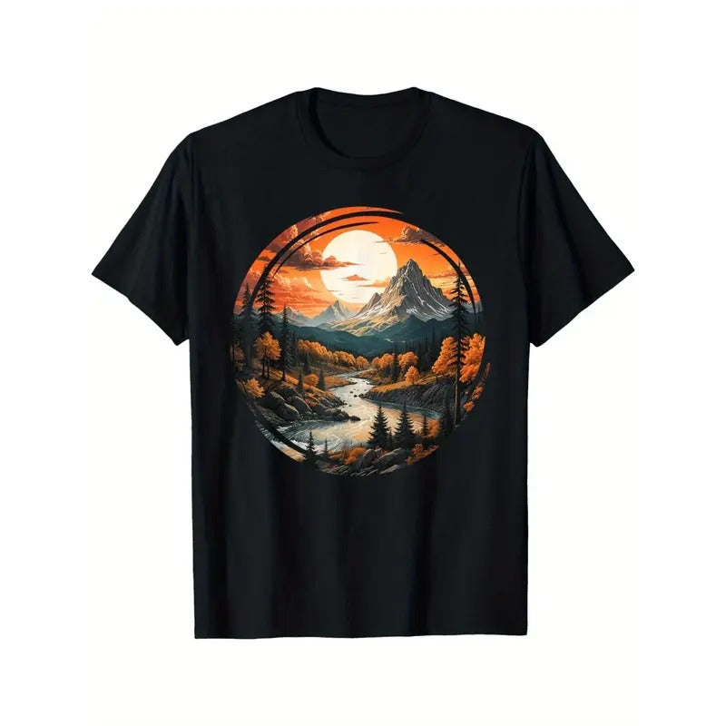 Outdoor men's clothing everything high quality, mountain hiking outdoor nature wildlife forest mountain T-shirt Made in...
