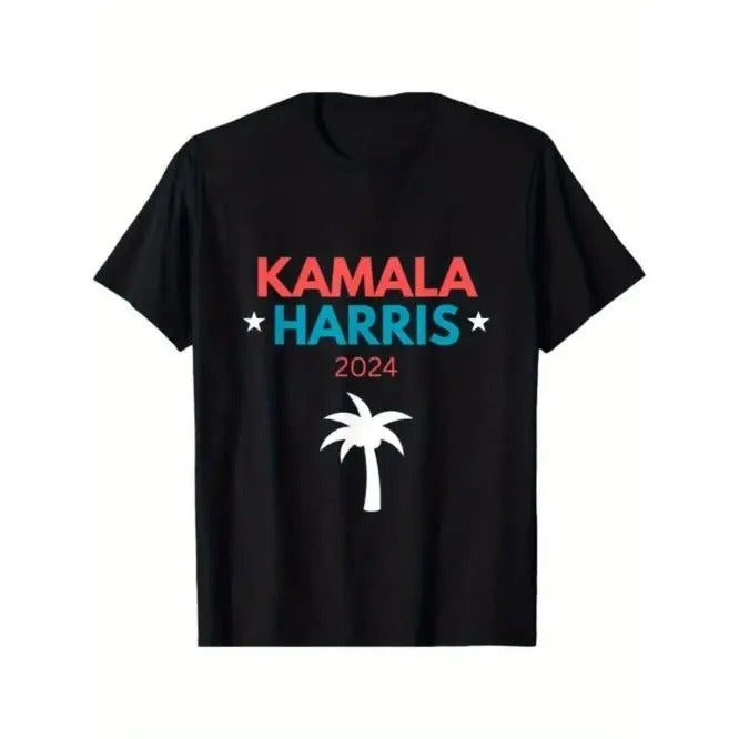 Outdoor men's crew neck T-shirt, comfortable and breathable, Kamala Harris 2024 US Election Coconut Funny T-shirt...