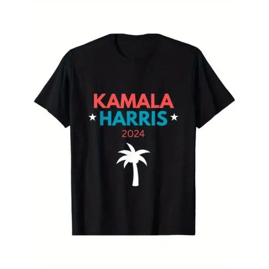 Outdoor men's crew neck T-shirt, comfortable and breathable, Kamala Harris 2024 US Election Coconut Funny T-shirt...