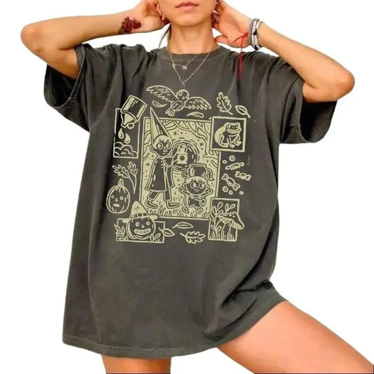 Over The Garden Wall Shirt, Vintage Pottsfieldd Halloween Sweatshirt, Pumpkin Shirt, Spooky Season, Cartoon Shirt,...