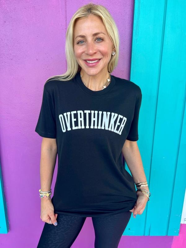Overthinker Black Tee Hoodie, Sweatshirt | WearSparks.com