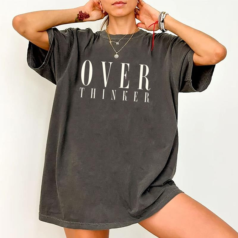 Overthinker Shirt, Professional Overthinker Graphic Printed Tee, Funny Overthink Unisex Shirt, Overthinking Human Tee,...