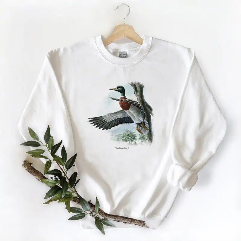 PA- Mallard Duck Two Retro Shirts Duck Hunting Season Style Vintage T-Shirts Cotton Graphic Tee Unisex Sweatshirt Hoodie