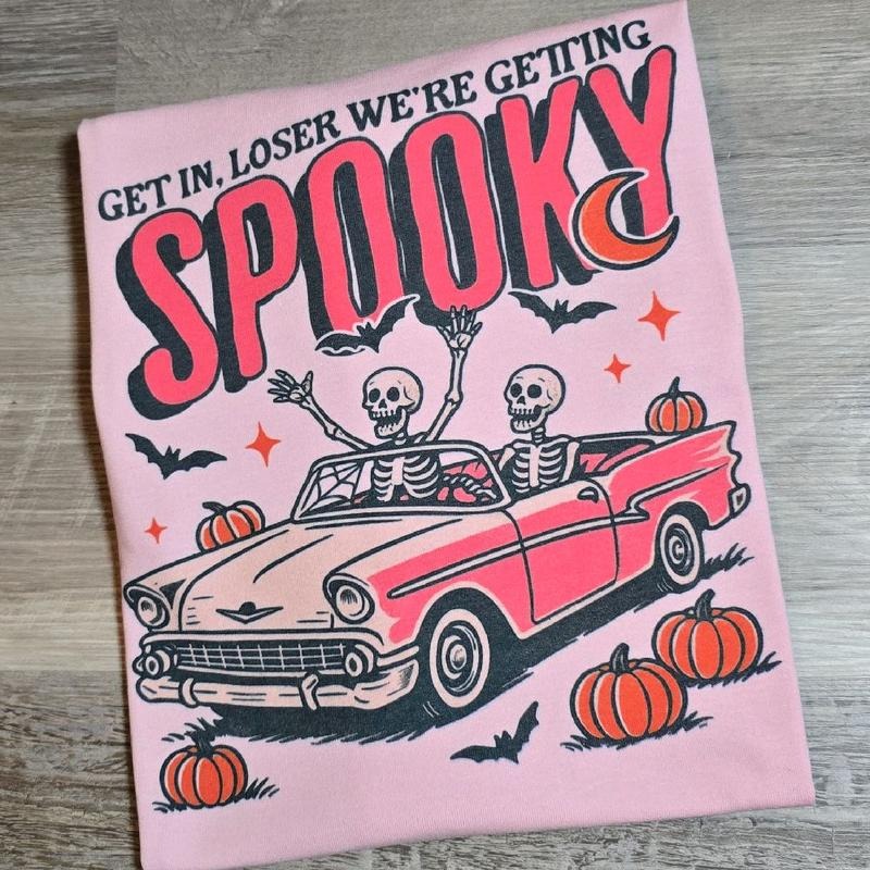 PINK Get in loser were getting spooky Graphic Tee Hoodie, Sweatshirt | WearSparks.com