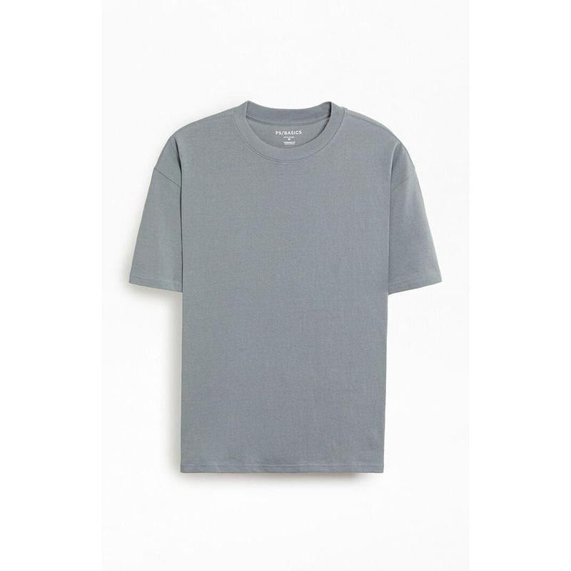 PS Basics Men's Gray Basic Oversized T-Shirt Hoodie, Sweatshirt | WearSparks.com