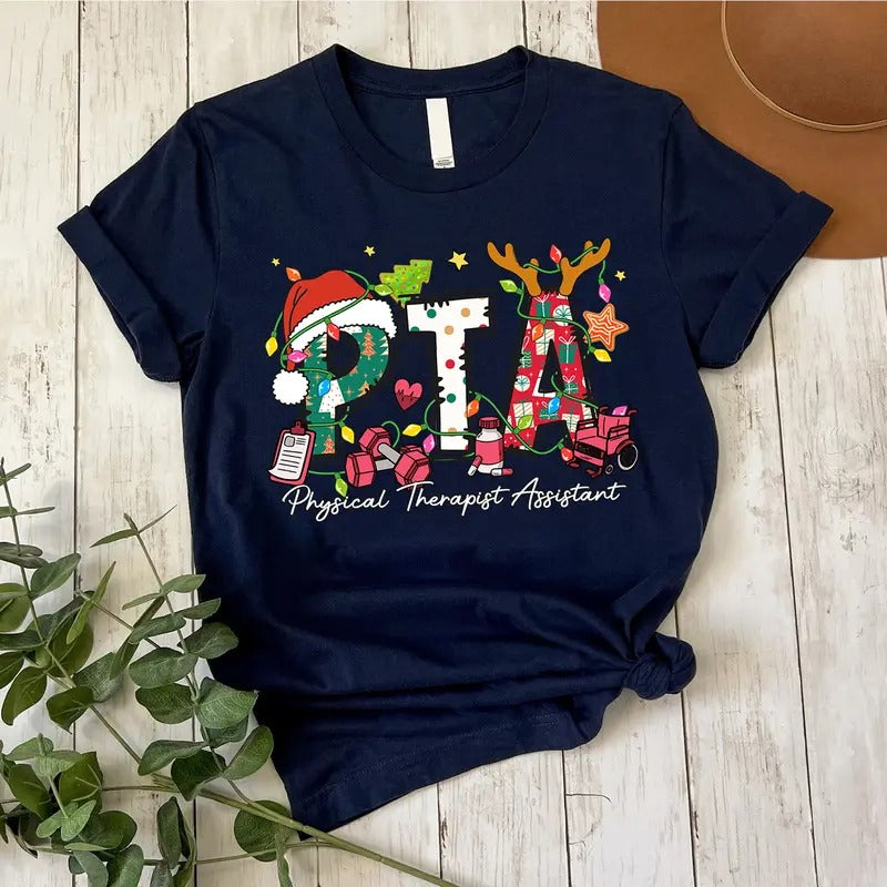 PTA Christmas T-shirt, Holiday Tee for Physical Therapy Assistant, PTA Gift, Physical Therapy Shirt Hoodie, Sweatshirt
