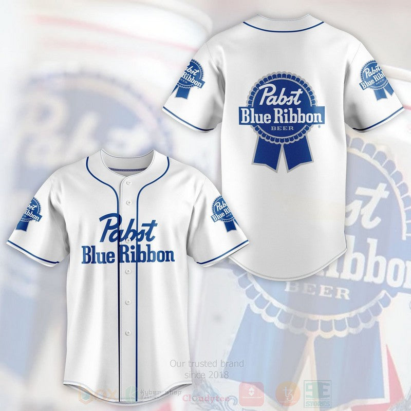 FASHION Pabst Blue Ribbon Baseball Jerseys Botton Shirt