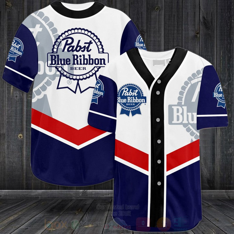 FASHION Pabst Blue Ribbon Beer Baseball Jerseys Botton Shirt