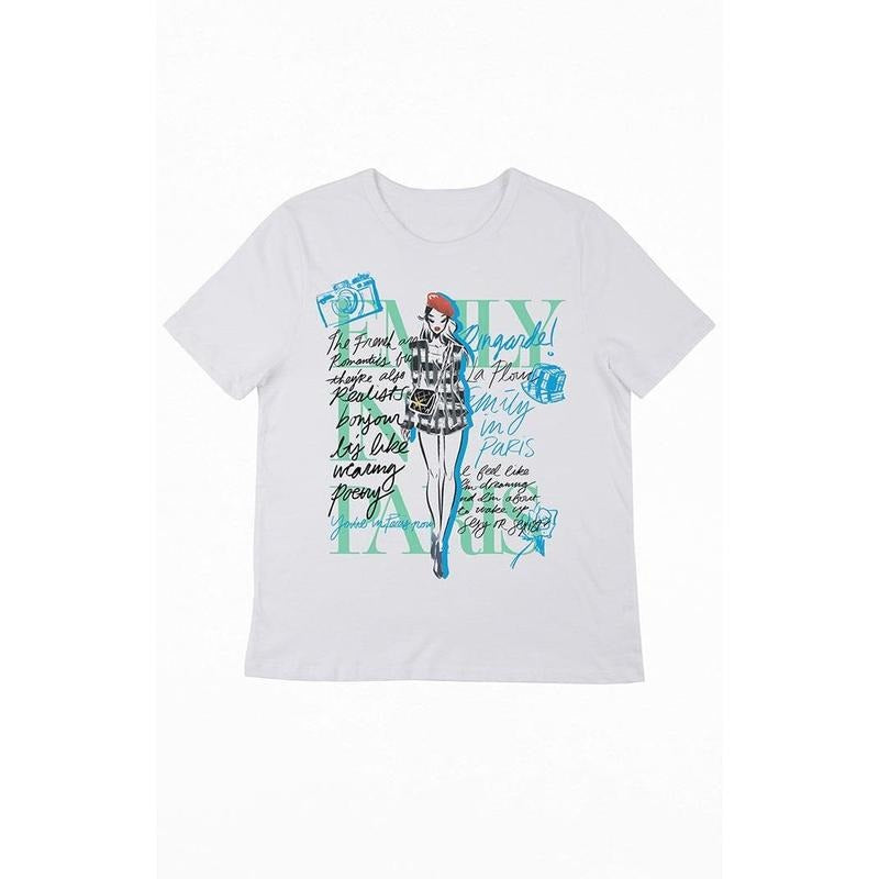PacSun Women's Emily In Paris Newspaper T-Shirt Hoodie, Sweatshirt | WearSparks.com