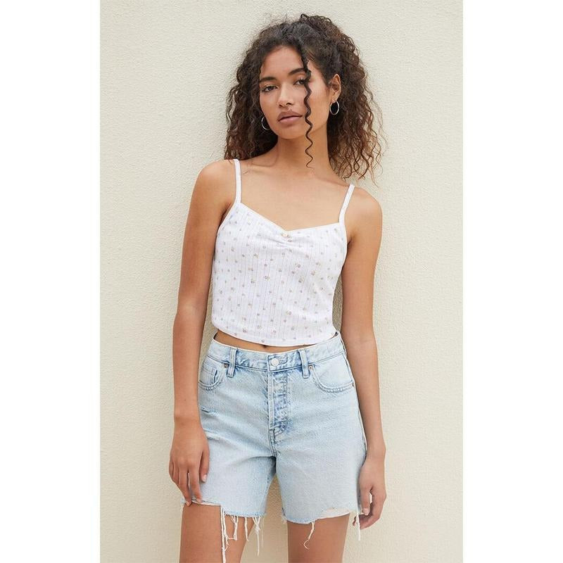 PacSun Women's Light Indigo Ripped High Waisted Relaxed Jorts T-Shirts, Hoodie, Sweatshirt | WearSparks.com