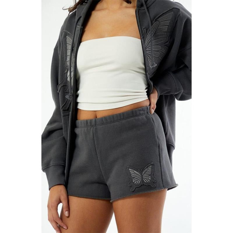 Pacsun Women's Butterfly Sweat Shorts T-Shirts, Hoodie, Sweatshirt | WearSparks.com