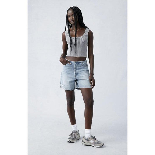 Pacsun Women's Eco Light Indigo Ripped High Waisted Relaxed Jorts T-Shirts, Hoodie, Sweatshirt | WearSparks.com