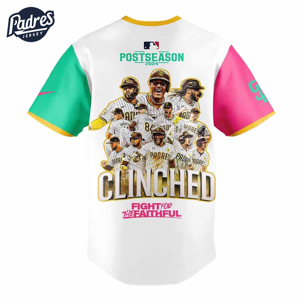 Padres San Diego Padres City October Ready Clinched Stripe Baseball Jersey - Padres Jersey Oasis: Elevate Your... (Image 3)