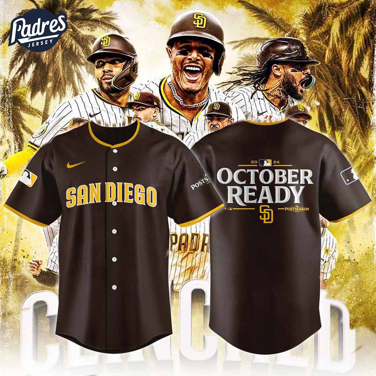 Padres San Diego Padres Fanatics Brown 2024 MLB Postseason Baseball Jersey - Padres Jersey Oasis: Elevate Your Baseball...