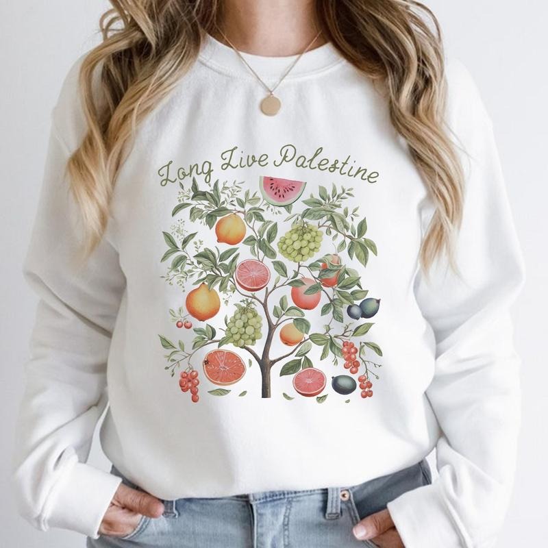Palestinian Fruits Aesthetic Sweatshirt for Human Rights,  Free Palestine Sweatshirt, Free Palestine Gaza Shirt,...