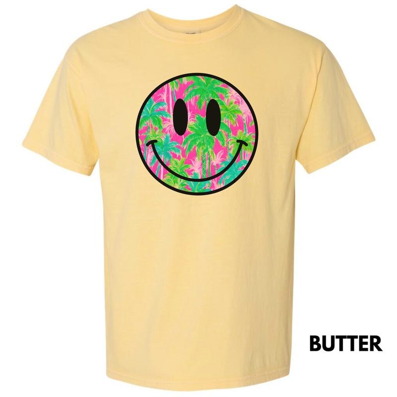 Palm Tree Happy Face Comfort Colors T-Shirt 'NLB' Hoodie, Sweatshirt | WearSparks.com