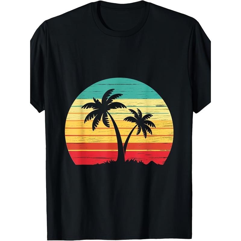 Palm Tree Sunset Tropical Beach Summer Vacation T-shirt Made in USA Hoodie, Sweatshirt | WearSparks.com