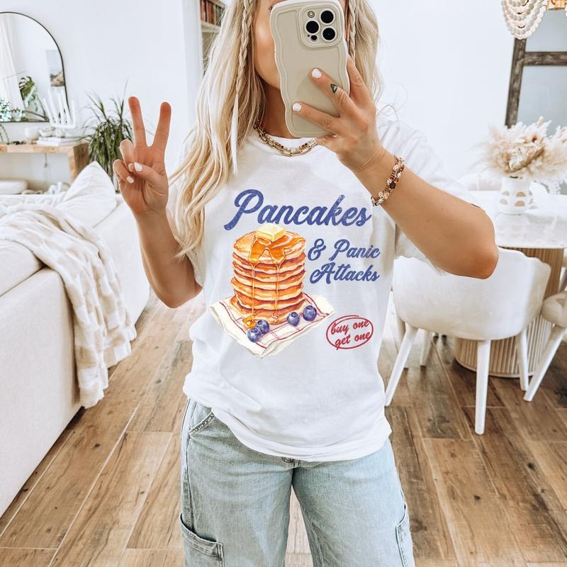 Pancakes & Panic Attacks DTF Transfers - THIS IS NOT A SHIRT Hoodie, Sweatshirt | WearSparks.com