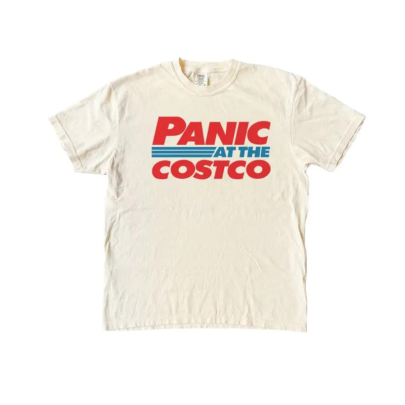 Panic At The Costco Tshirt, Funny Hot Dog Comfort Colors Shirt, Funny Meme Shirt, Costco Graphic Tee Shirt Fit Top...