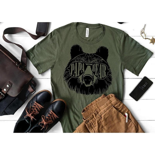 Papa Bear Sunglass, Papa Bear Shirt, Dad Shirt, Father's Day t-shirt, husband present, family shirt matching shirts,...