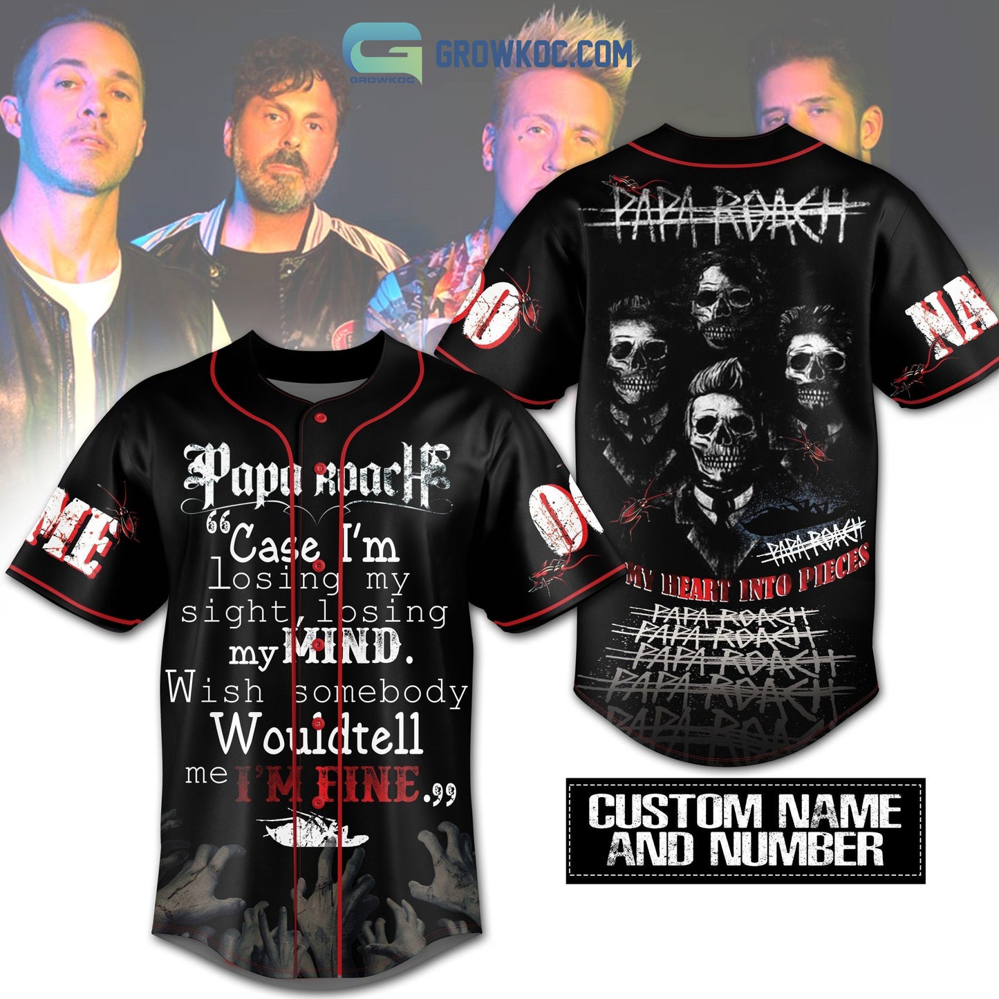 Papa Roach My Heart Into Pieces Personalized Baseball Jersey