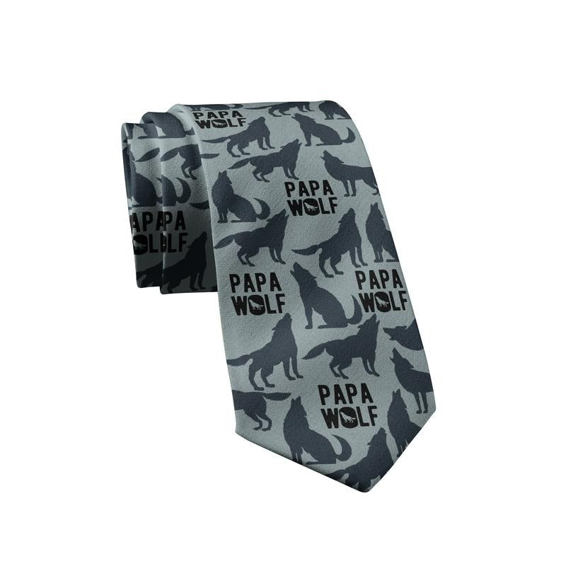 Papa Wolf Necktie Novelty Ties for Men Bear Tie for Dad Mens Funny Neckties Camping Dad Ties Funny Ties T-Shirts, Hoodie,...