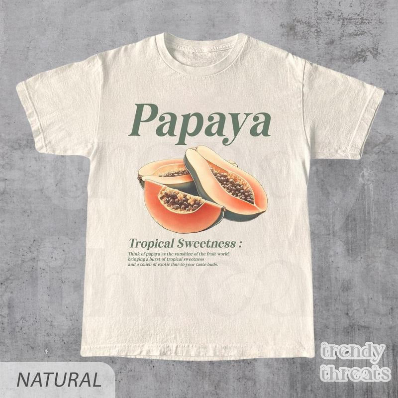 Papaya T-Shirt, Vintage Graphic Fruit Shirt, Aesthetic Fruit Shirt Boho Shirt Fruit Tee Papaya Shirt, Graphic Shirt Gift...