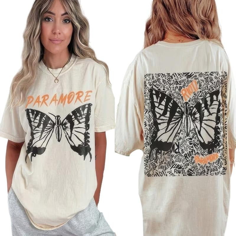 Paramore Tour T-Shirt with Doodles  2-Sided Collection Cotton Top Hoodie, Sweatshirt | WearSparks.com