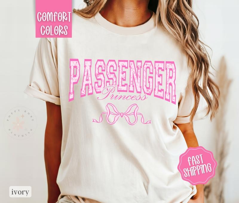 Passenger Princess Shirt Comfort Colors, Girlfriend Shirt, Oversized Graphic Tshirt, Women's Tshirts, Wife Shirt, Funny...