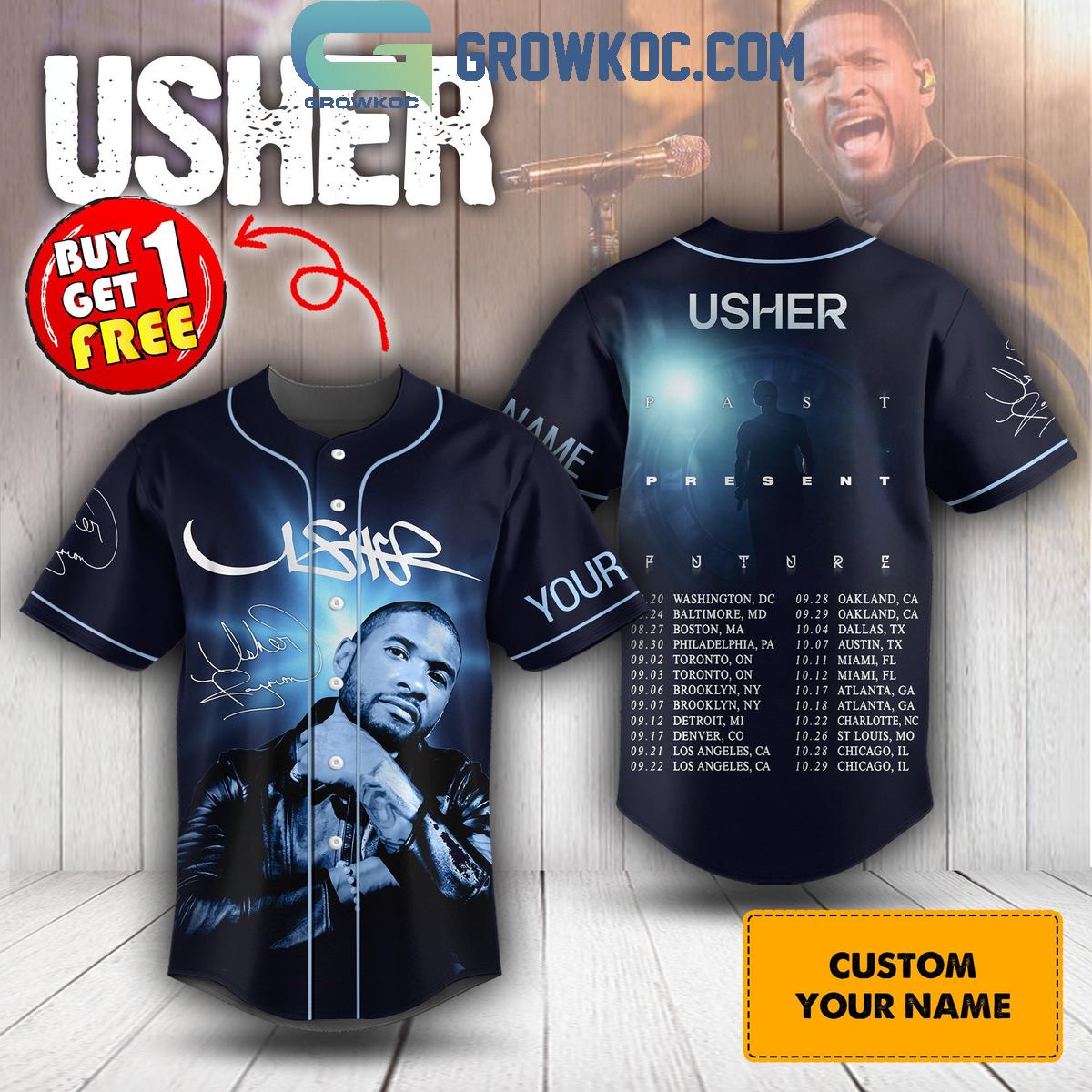 Past Present Future Of Usher Tour 2024 Personalized Baseball Jersey