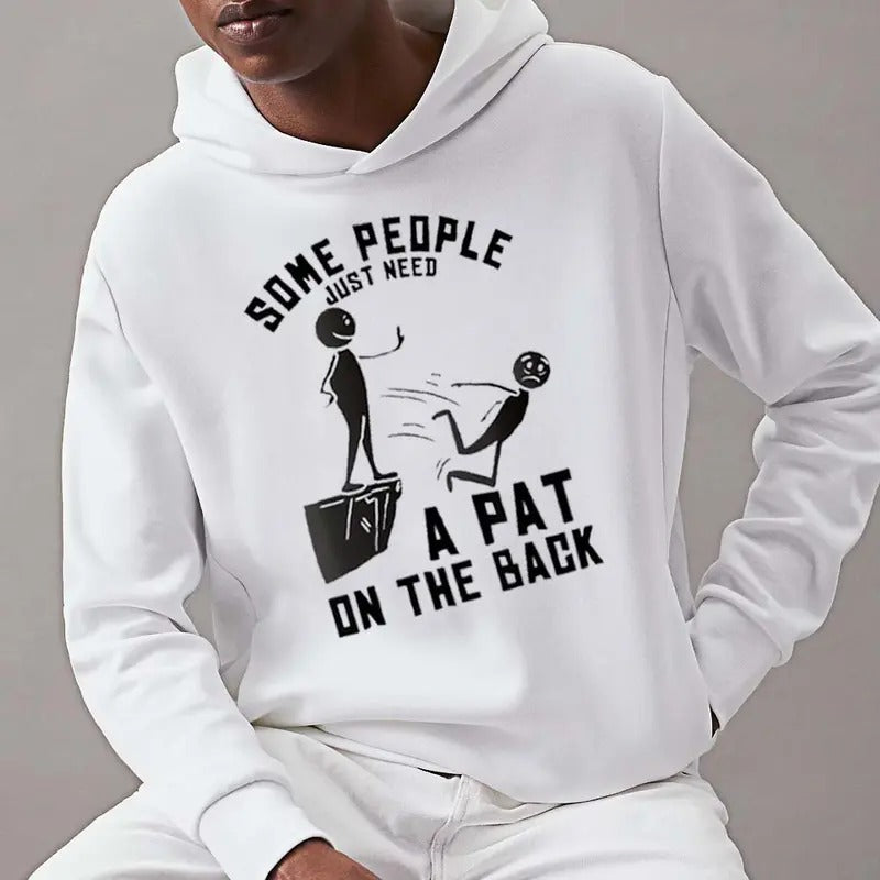 Pat On The Back Funny Adult Sarcastic Hoodie Casual Street Style Fleece Pullover Hooded Sweatshirt Tops Trendy For Women...