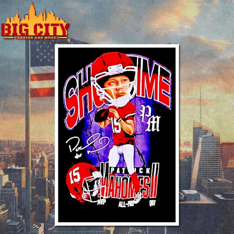Patrick Mahomes Ii Kansas City Chiefs Showtime Signature Caricature Shirt