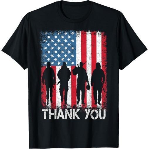 Patriotic American Flag Thank You For Men T-Shirt Made in USA Hoodie, Sweatshirt | WearSparks.com