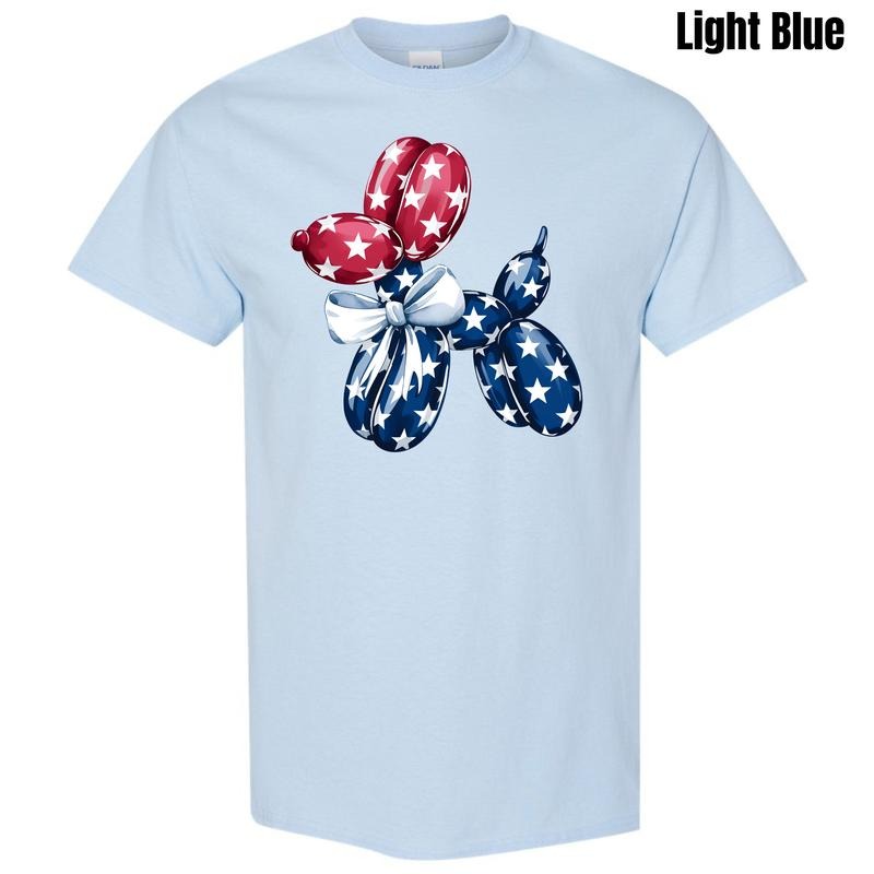 Patriotic Balloon Dog Gildan Short Sleeve T-Shirt 'NLB' Hoodie, Sweatshirt | WearSparks.com