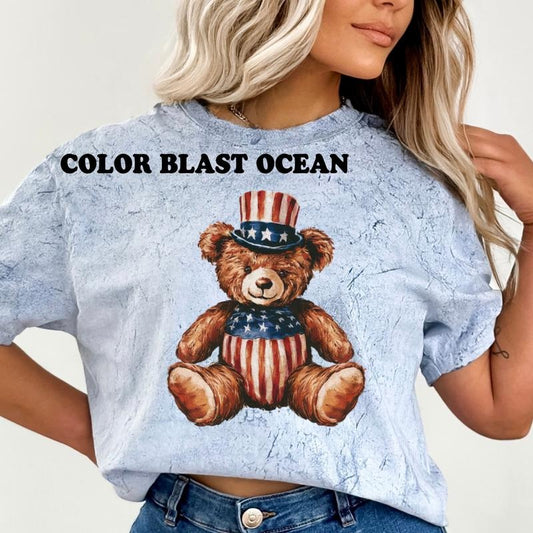 Patriotic Bear Shirt ~ Unisex Apparel Relaxed Fit Printed In The USA Clothing Womenswear Casual Comfort Cotton Top...