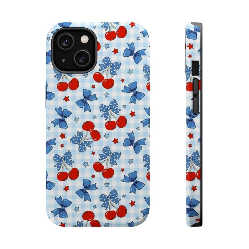 Patriotic Cherry Phone Case Mag Safe Compatible Magnetic Tough Cases T-Shirts, Hoodie, Sweatshirt | WearSparks.com