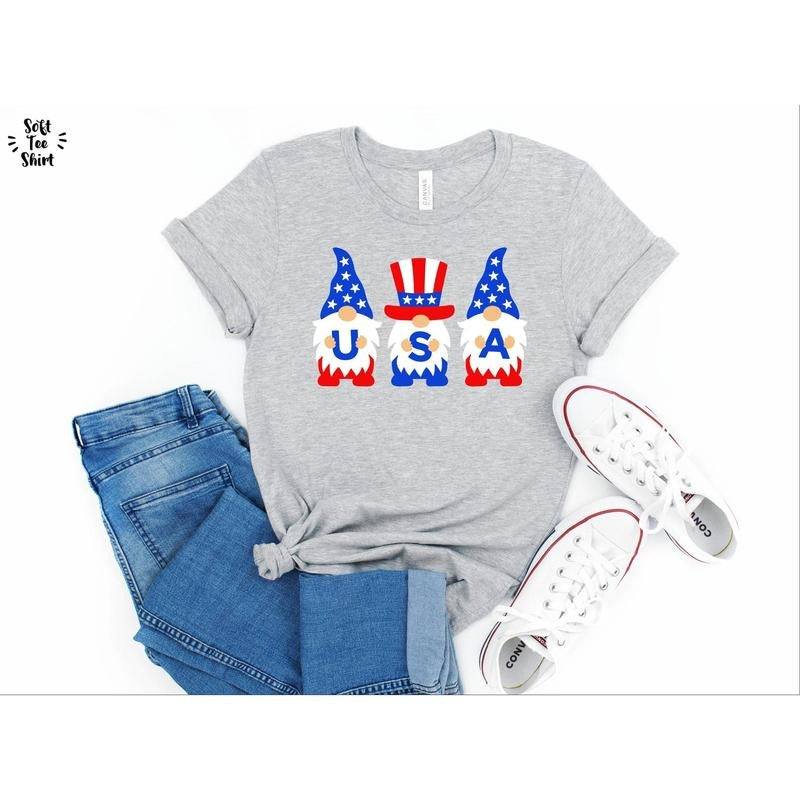 Patriotic Gnomes Shirt Patriotic Gnomes With Usa Flag 4th Of July Gnomes Shirt Fourth Of July Shirt Independence Day 4th...