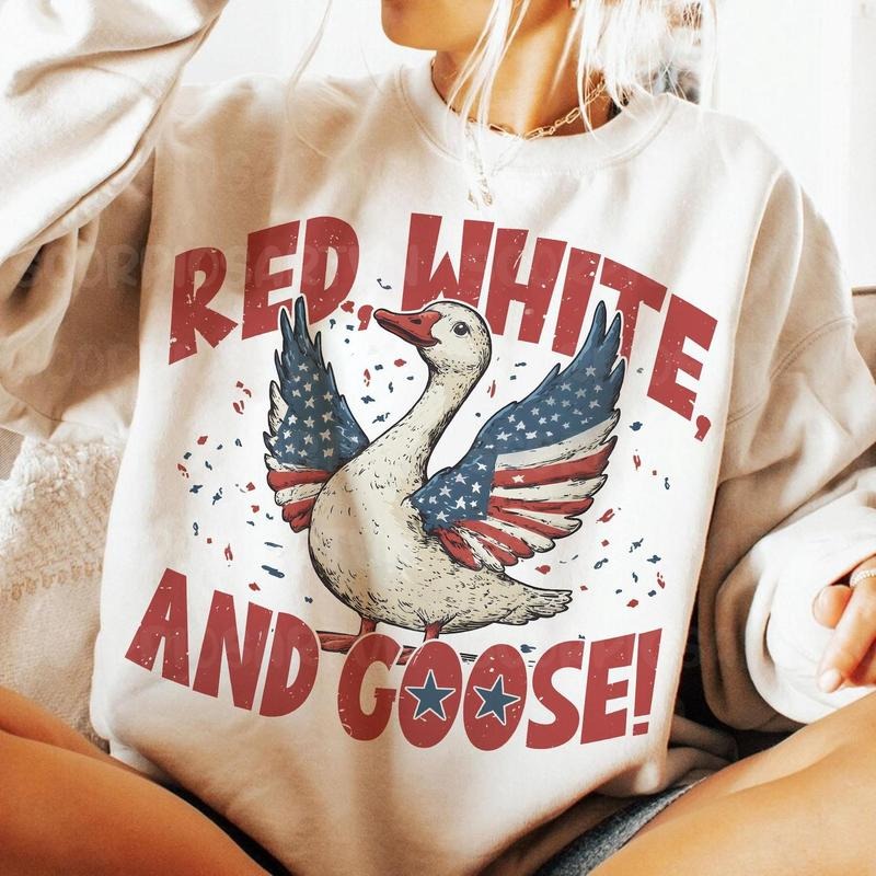 Patriotic Goose Shirt, 4th Goose Shirt, Retro 4th of July Shirt , America Coquette Tee, Funny July 4th , Independence Day...