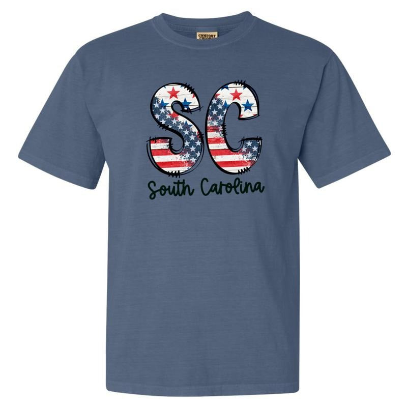 Patriotic States Comfort Colors Blue Jean T-Shirt Hoodie, Sweatshirt | WearSparks.com