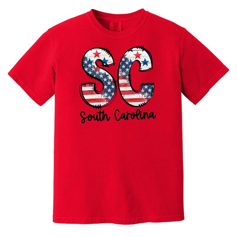 Patriotic States Comfort Colors Red T-Shirt Hoodie, Sweatshirt | WearSparks.com