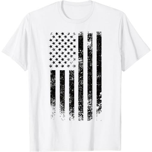 Patriotic USA Black American Flag Distressed Grunge Graphic T-Shirt Made in USA Hoodie, Sweatshirt | WearSparks.com