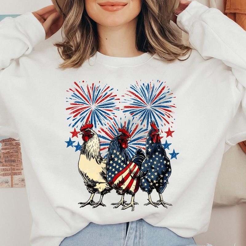 Patriotic Usa Chicken Shirt Patriotic Usa Chicken Retro American 4th Of July Independence Day Design Retro American Flag ...