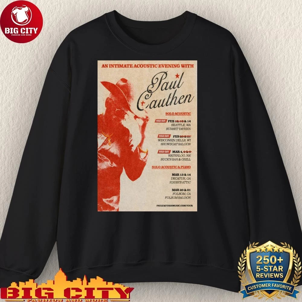 Paul Cauthen Solo Acoustic Tour 26 Poster Shirt