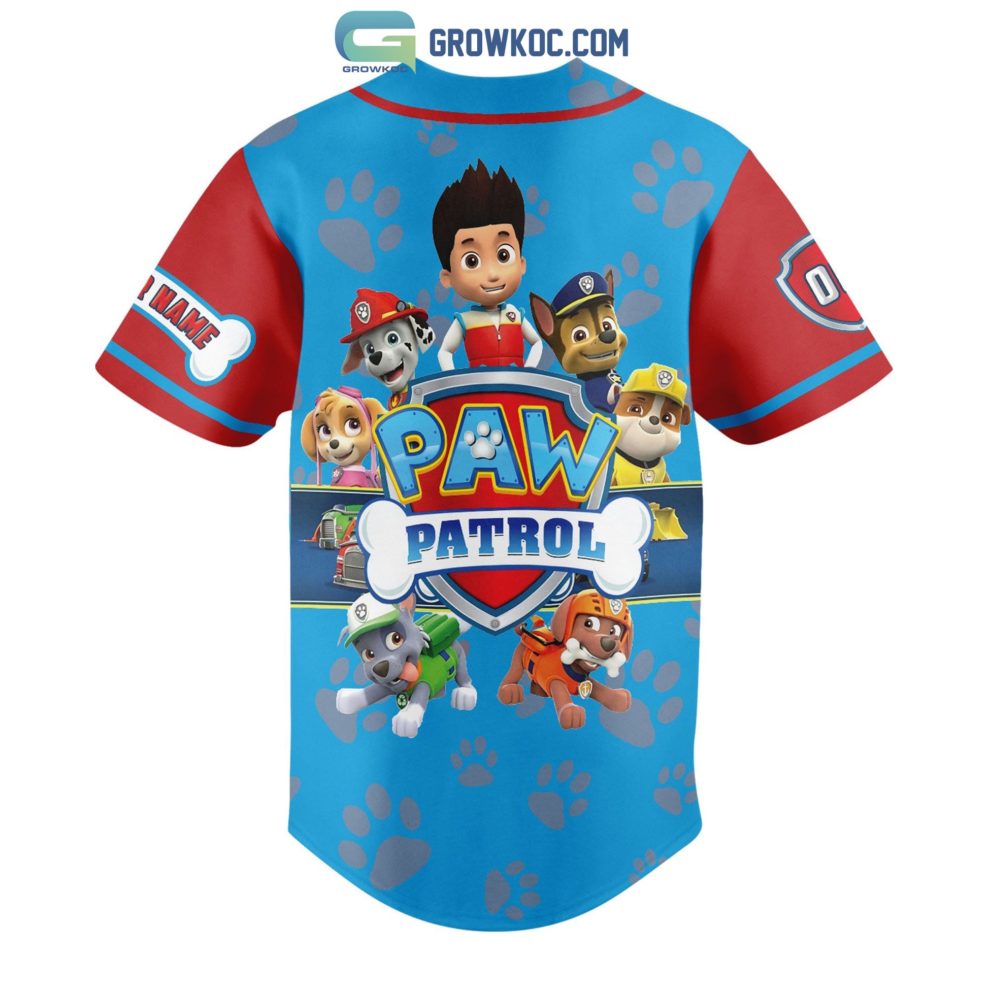 Paw Patrol Cartoon Personalized Baseball Jersey